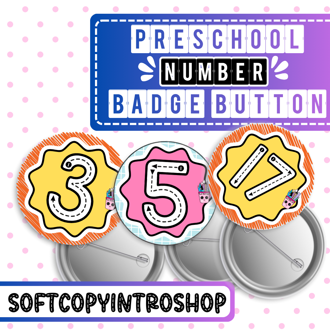 Preschool Number Badge Buttons (0-20)