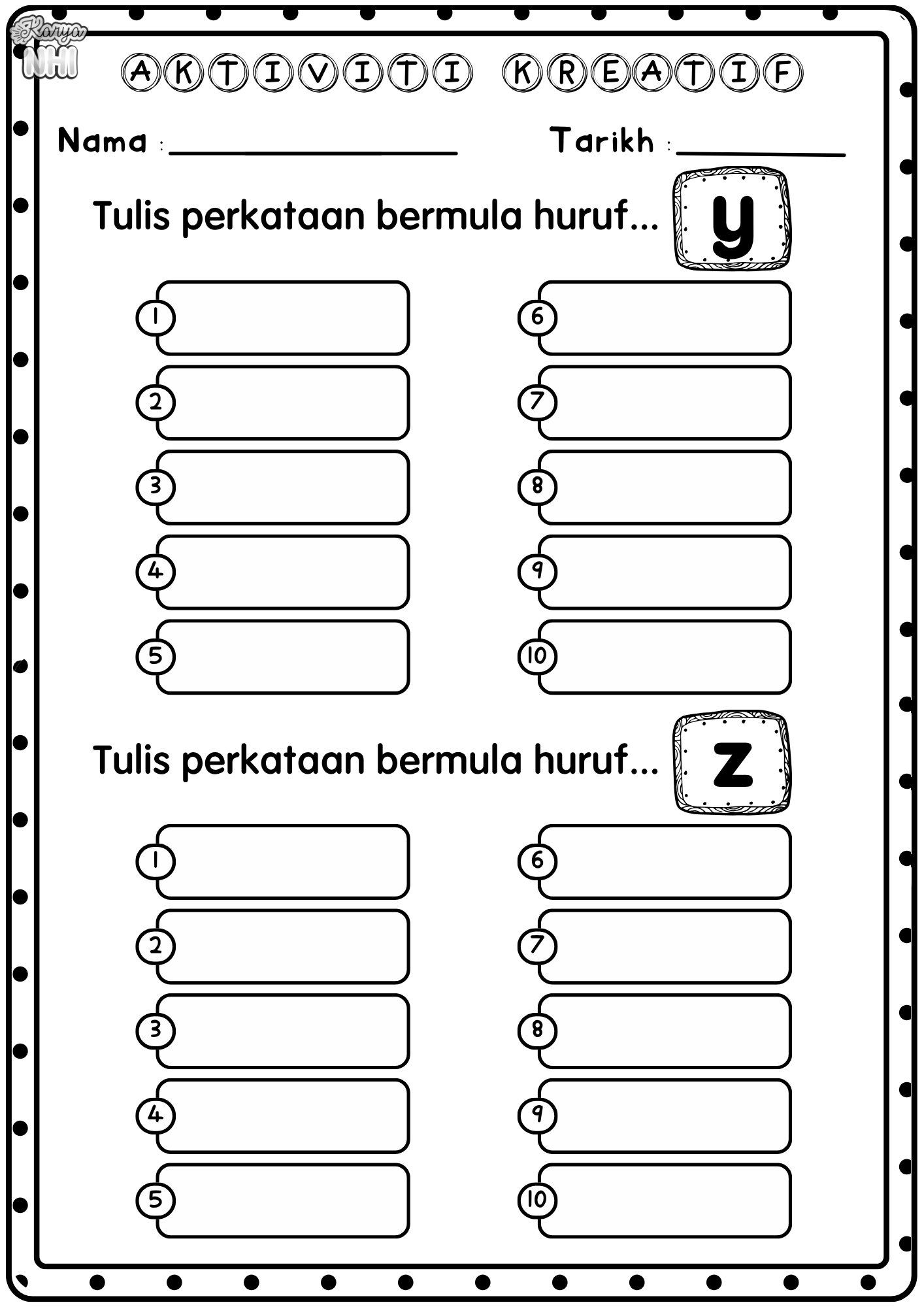 Tulis Perkataan Bermula Huruf...