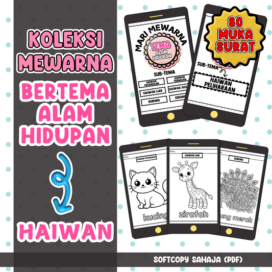 Koleksi Mewarna dan Menulis Bertemakan Haiwan