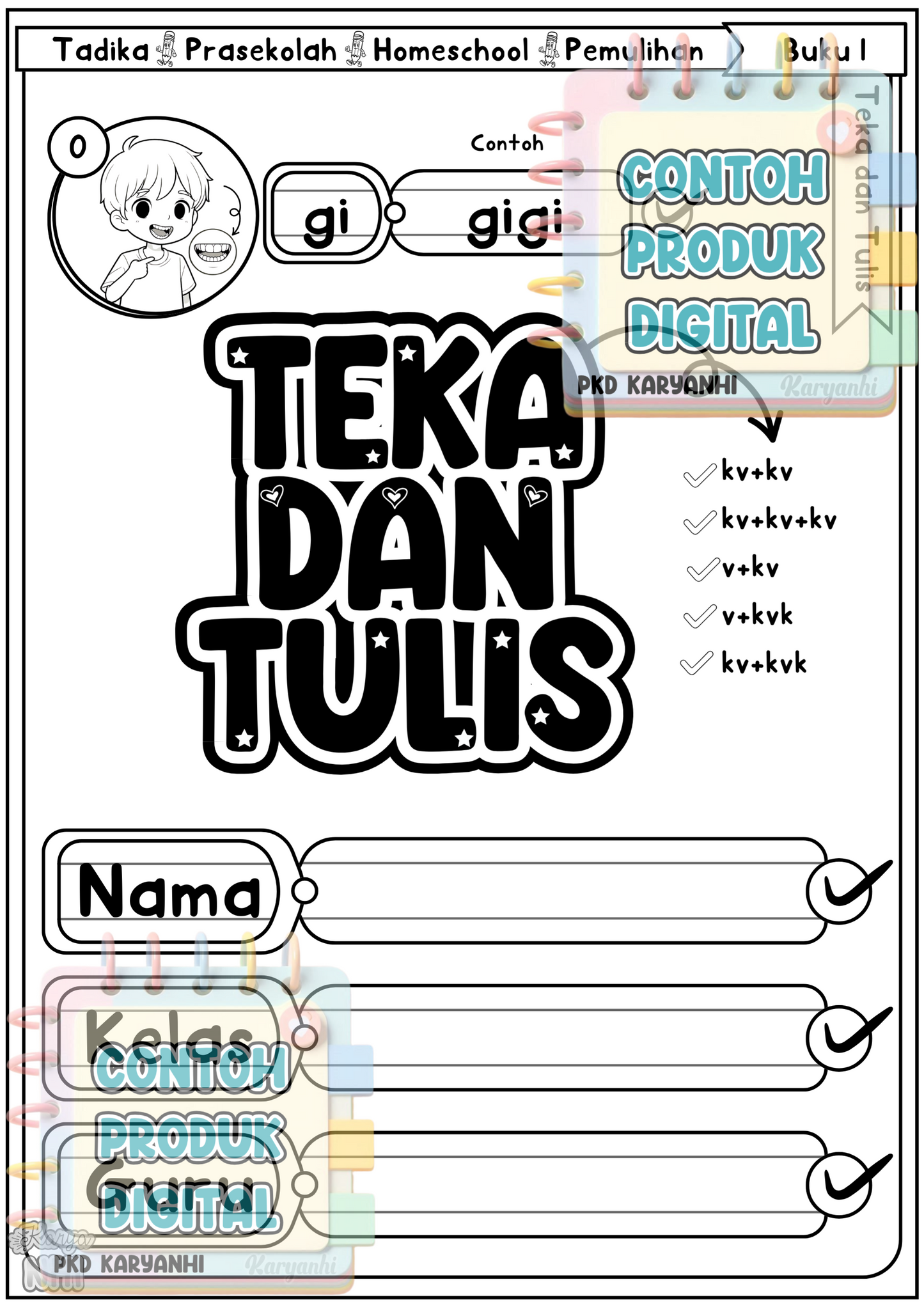 Belajar Membaca dan Menulis Tadika Prasekolah