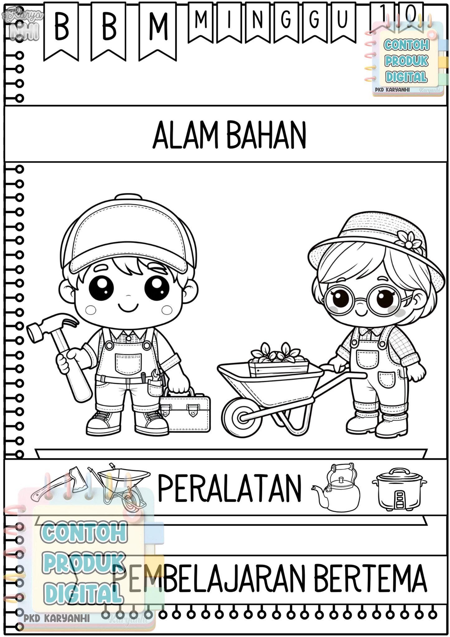 Lembaran Kerja Bertema Tadika Prasekolah