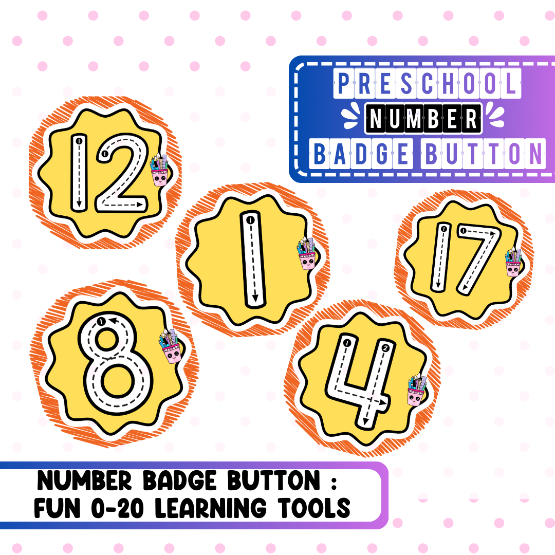 Preschool Number Badge Buttons (0-20)