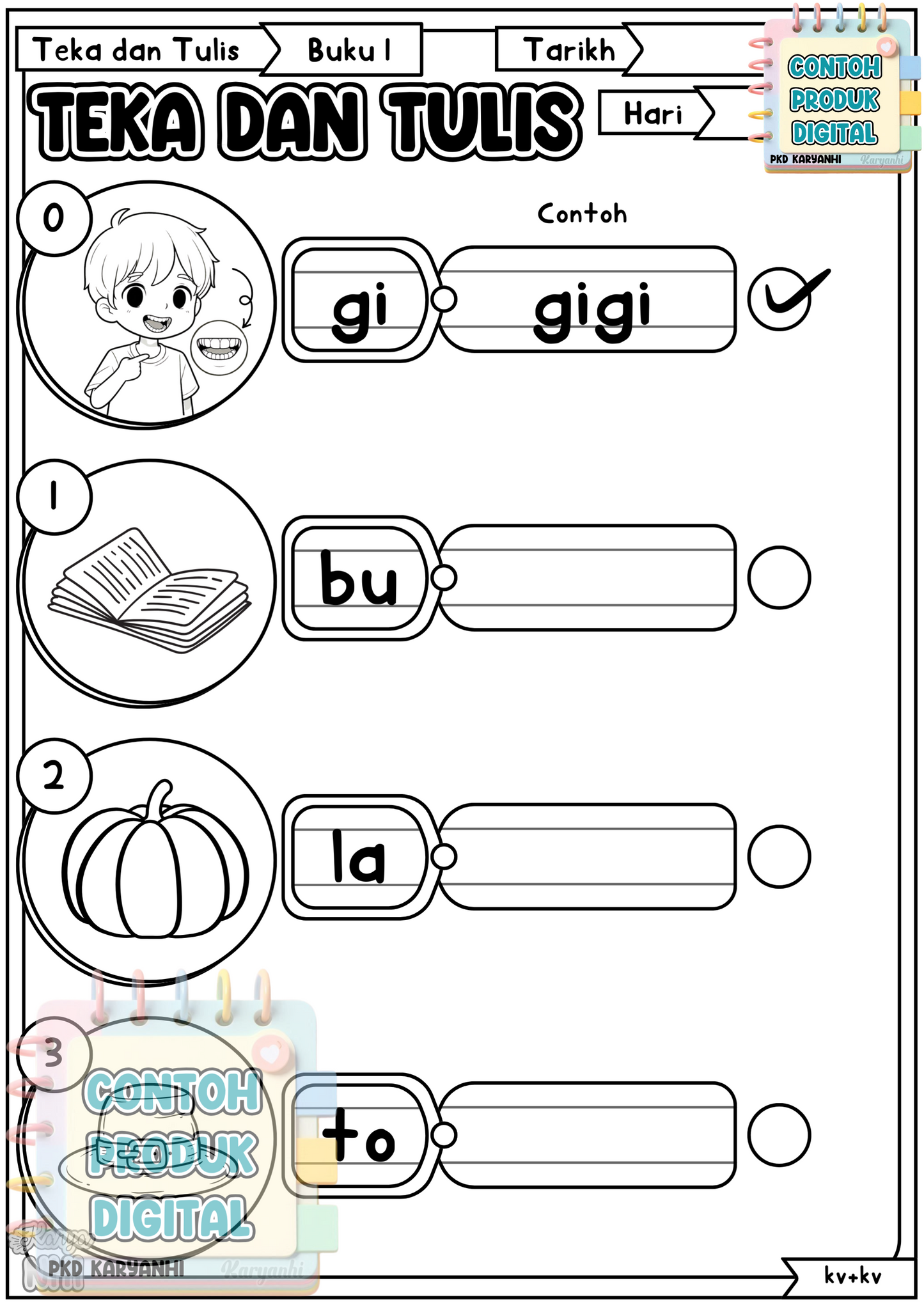 Belajar Membaca dan Menulis Tadika Prasekolah