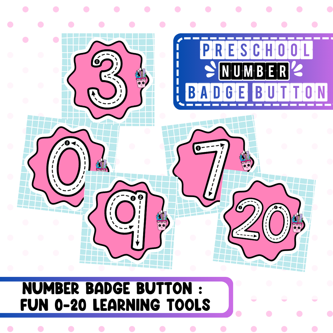 Preschool Number Badge Buttons (0-20)