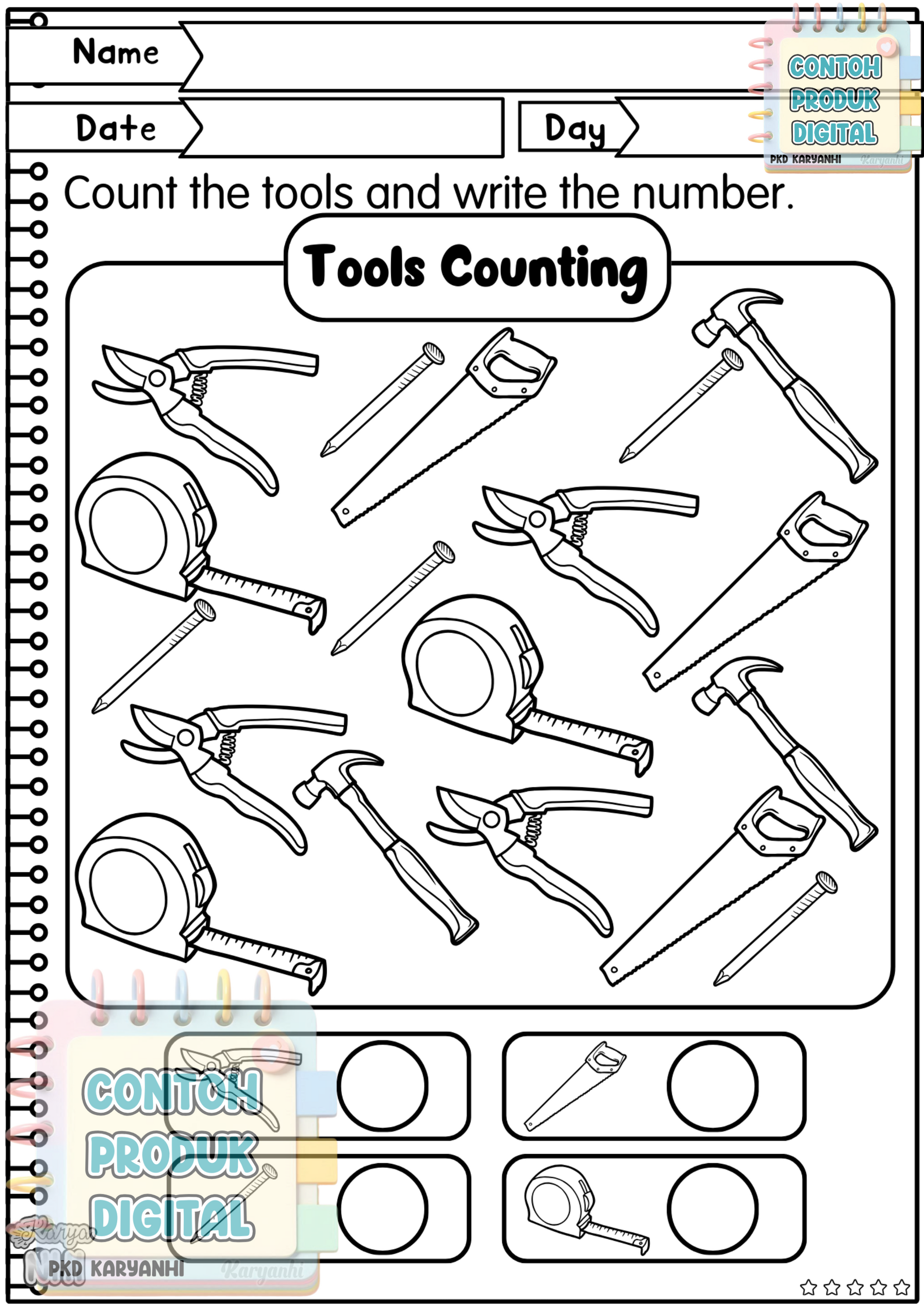 Lembaran Kerja Bertema Tadika Prasekolah