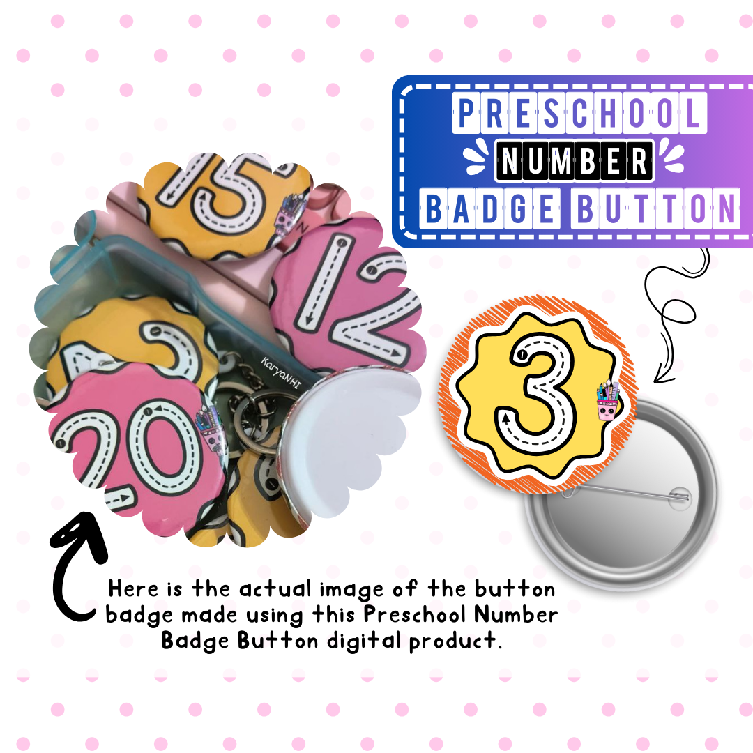 Preschool Number Badge Buttons (0-20)