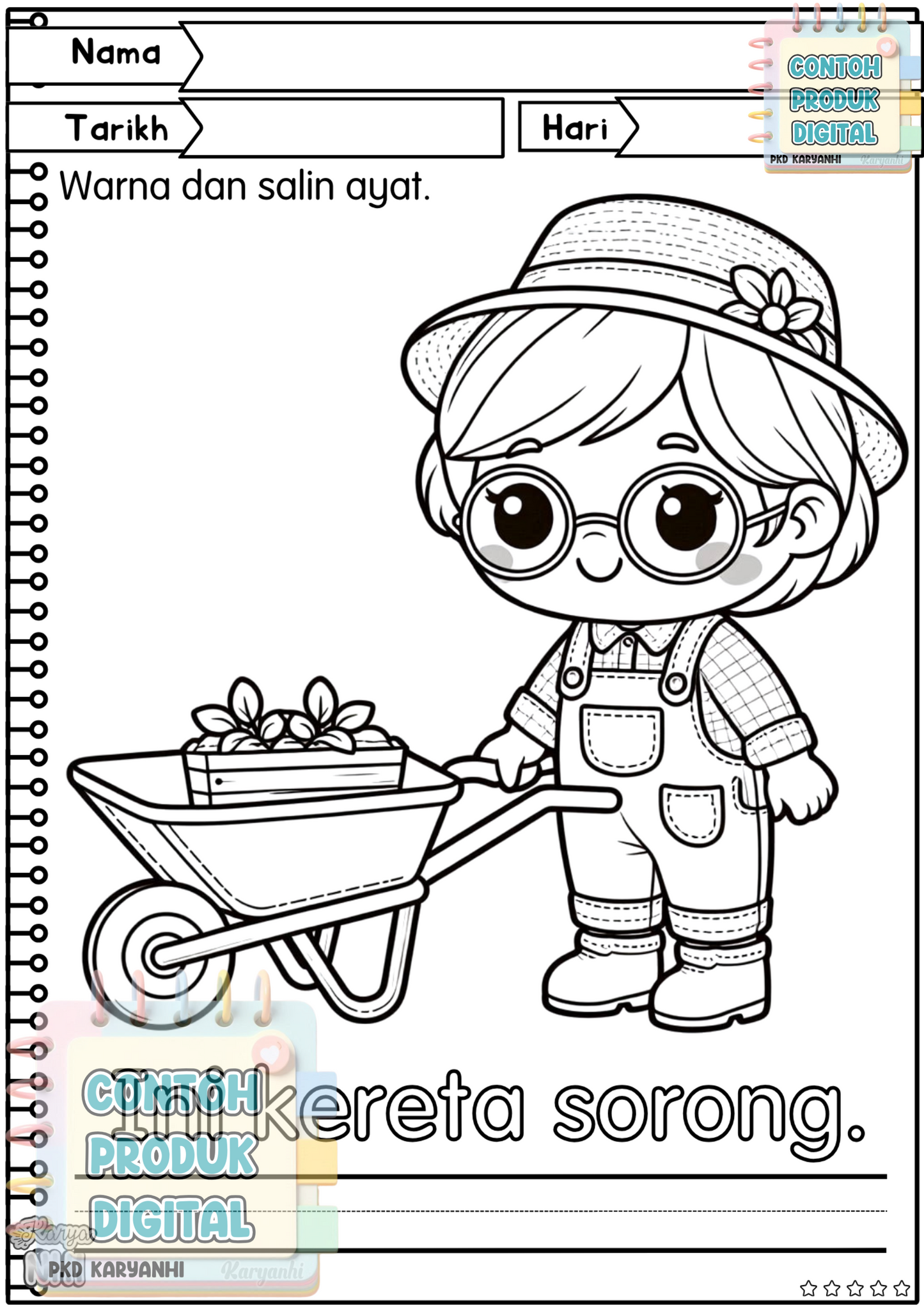 Lembaran Kerja Bertema Tadika Prasekolah