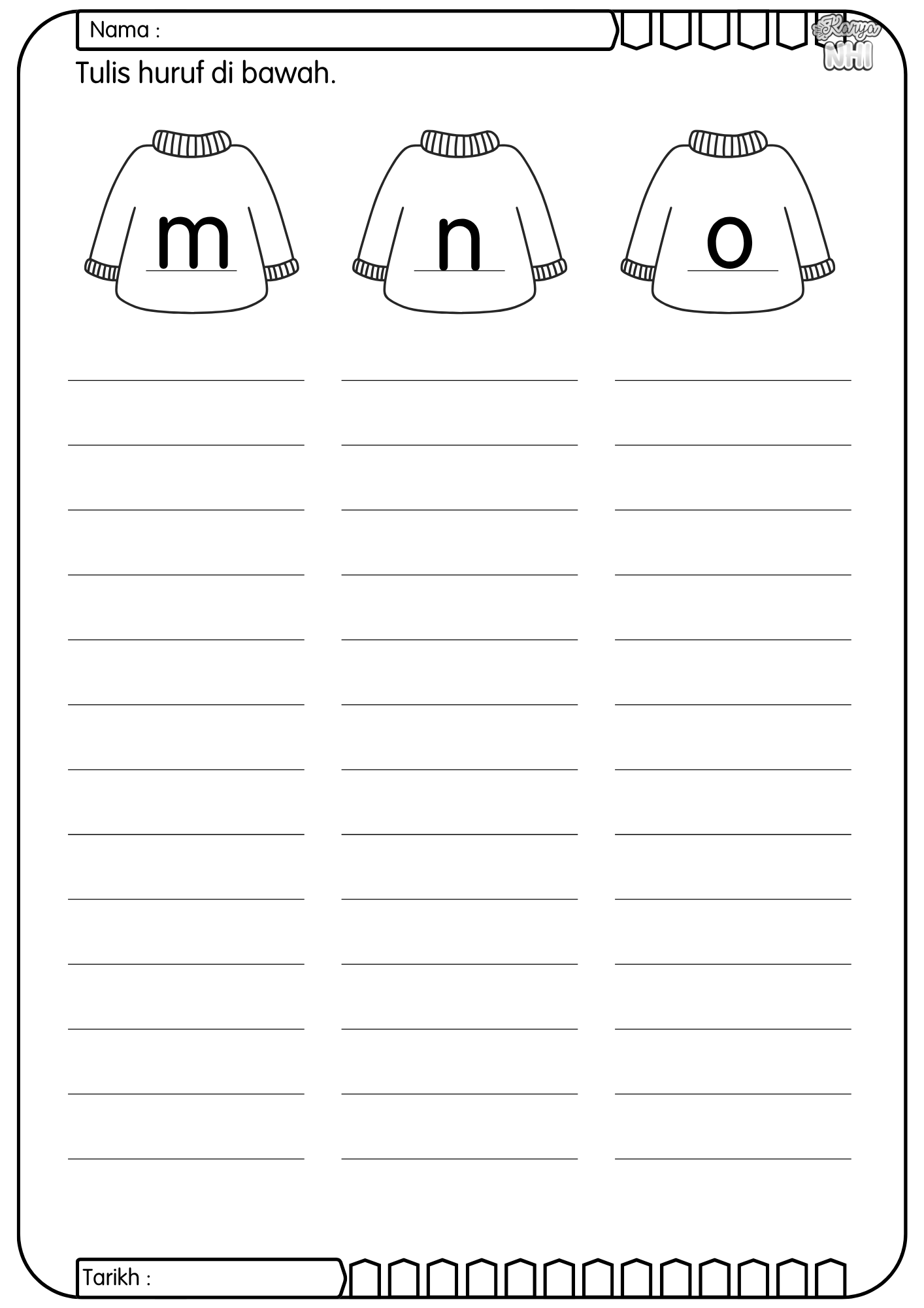 Tulis dan Padankan Huruf (Percuma) KaryaNHI