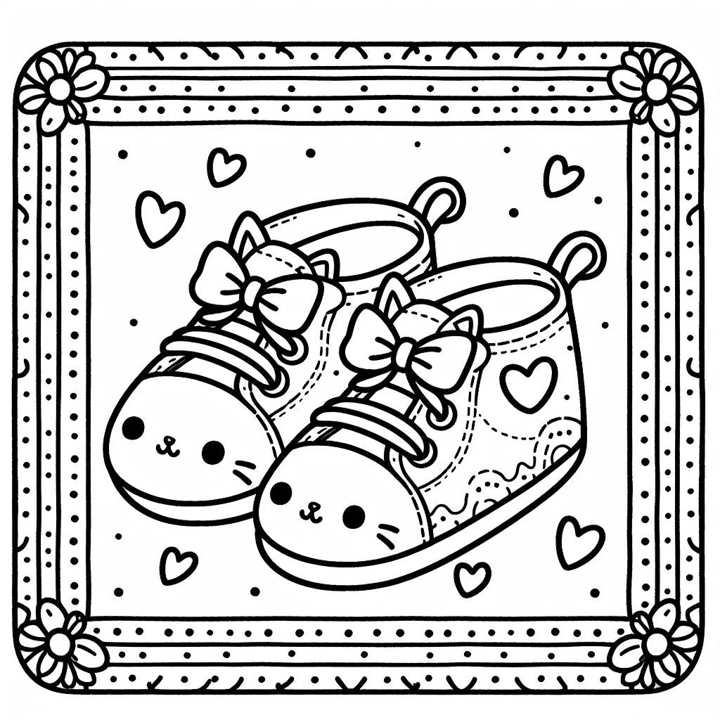 Colouring Pages - school shoes