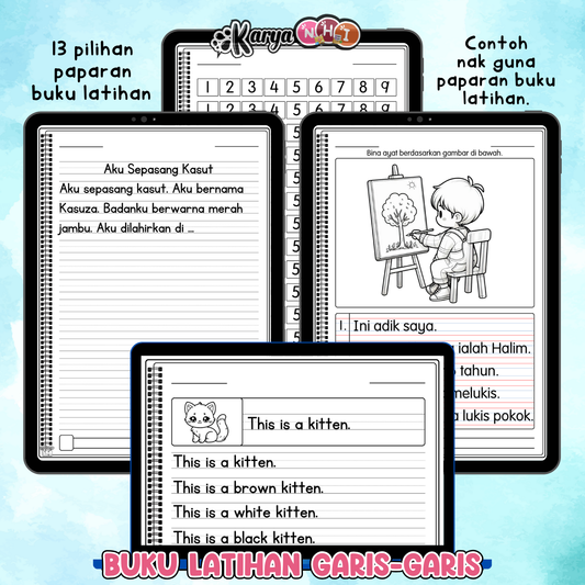 Buku Latihan Garis-garis Terbaik untuk Kanak-kanak Tadika Prasekolah