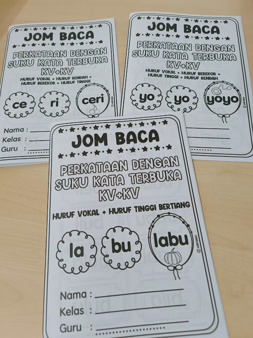 Jom Baca Perkataan kv+kv