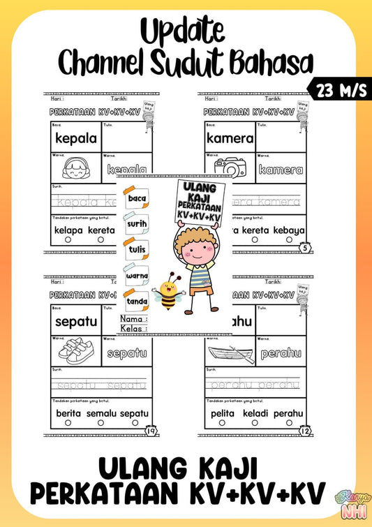 Bahan 32 : Ulang Kaji Perkataan kv+kv+kk