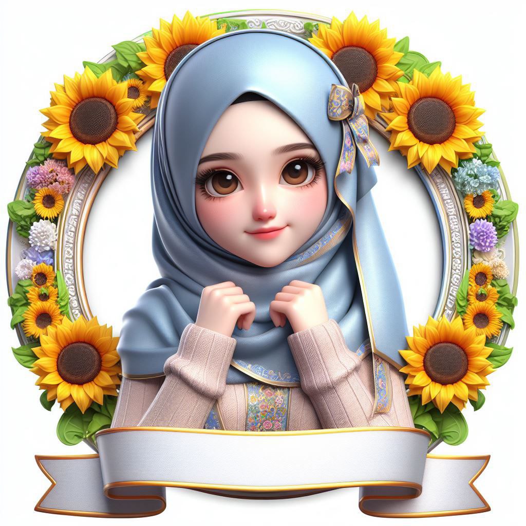 Kartun Muslimah Tema Bunga Matahari – KaryaNHI