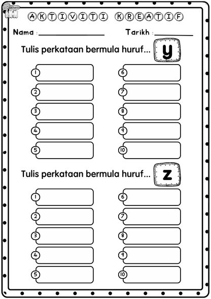 Tulis Perkataan Bermula Huruf...