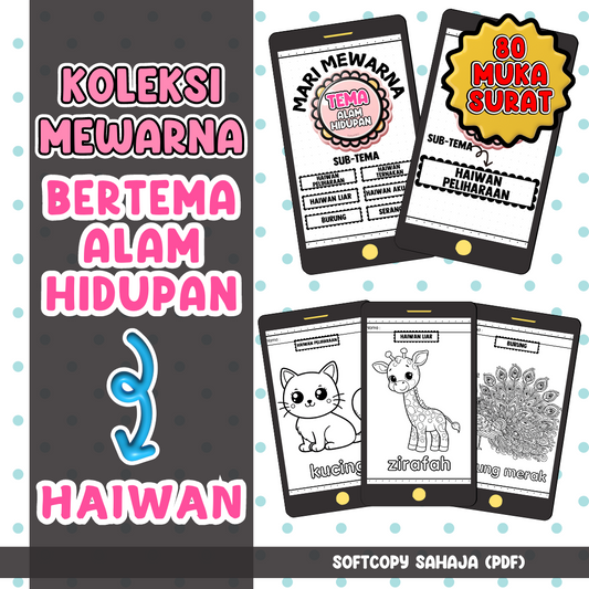 Koleksi Mewarna dan Menulis Bertemakan Alam Hidupan Haiwan