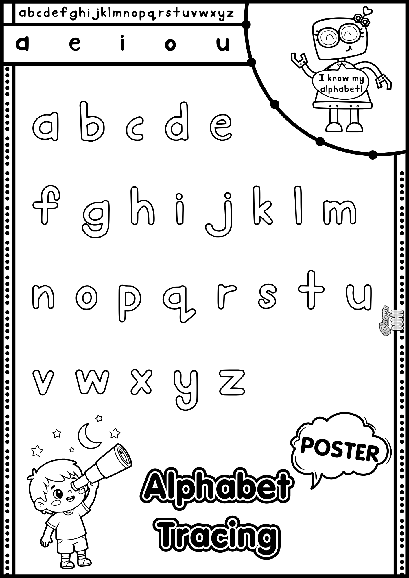 Alphabet Tracing Poster KaryaNHI