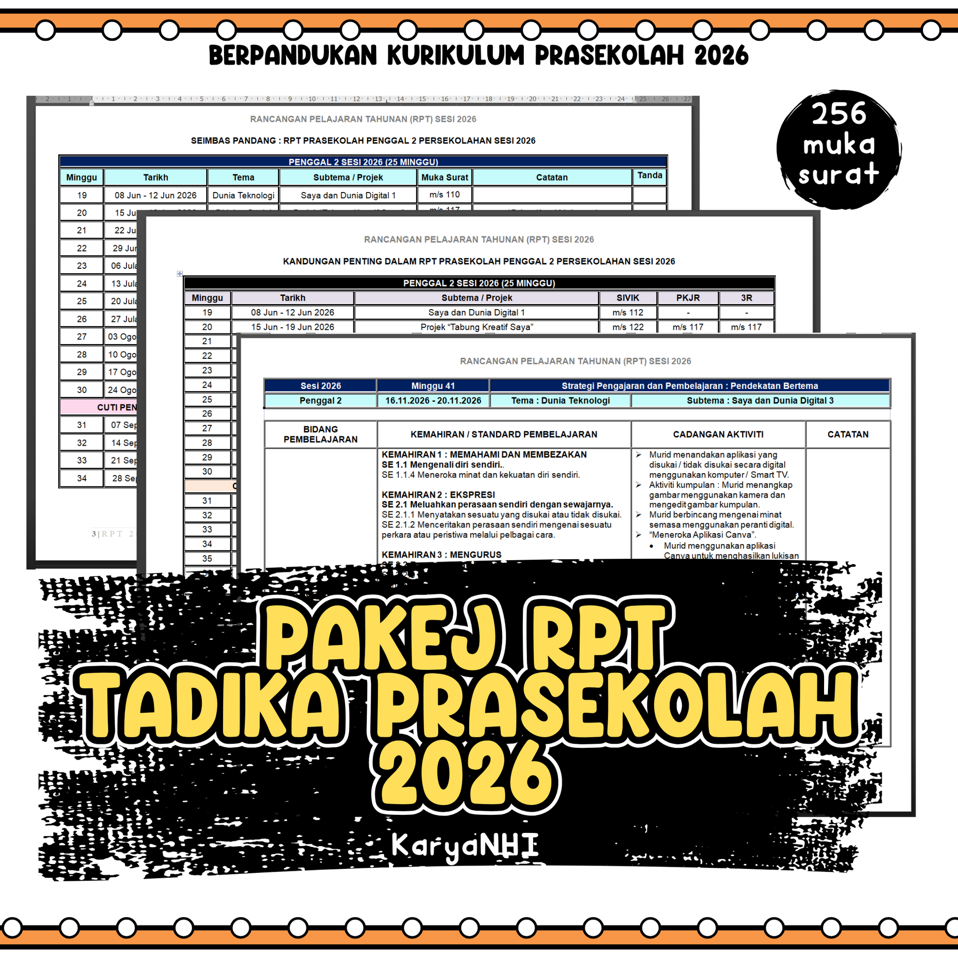 RPT Tadika Prasekolah 2026 Kumpulan A KaryaNHI