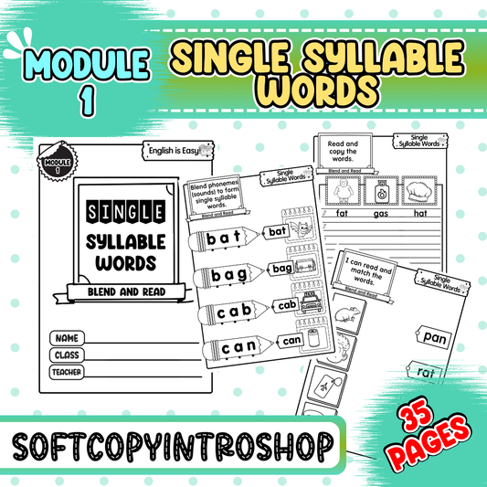 Single Syllable Words (Module 1)