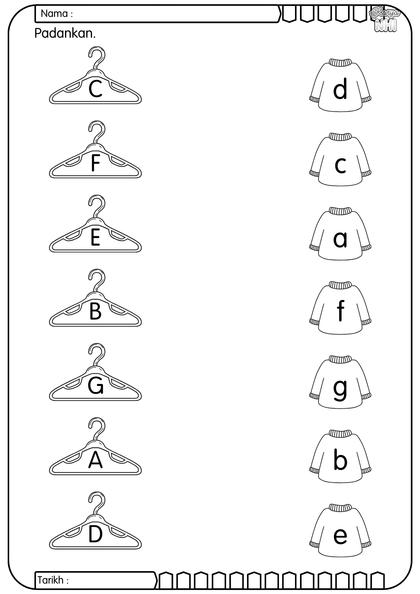 Tulis dan Padankan Huruf (Percuma) KaryaNHI