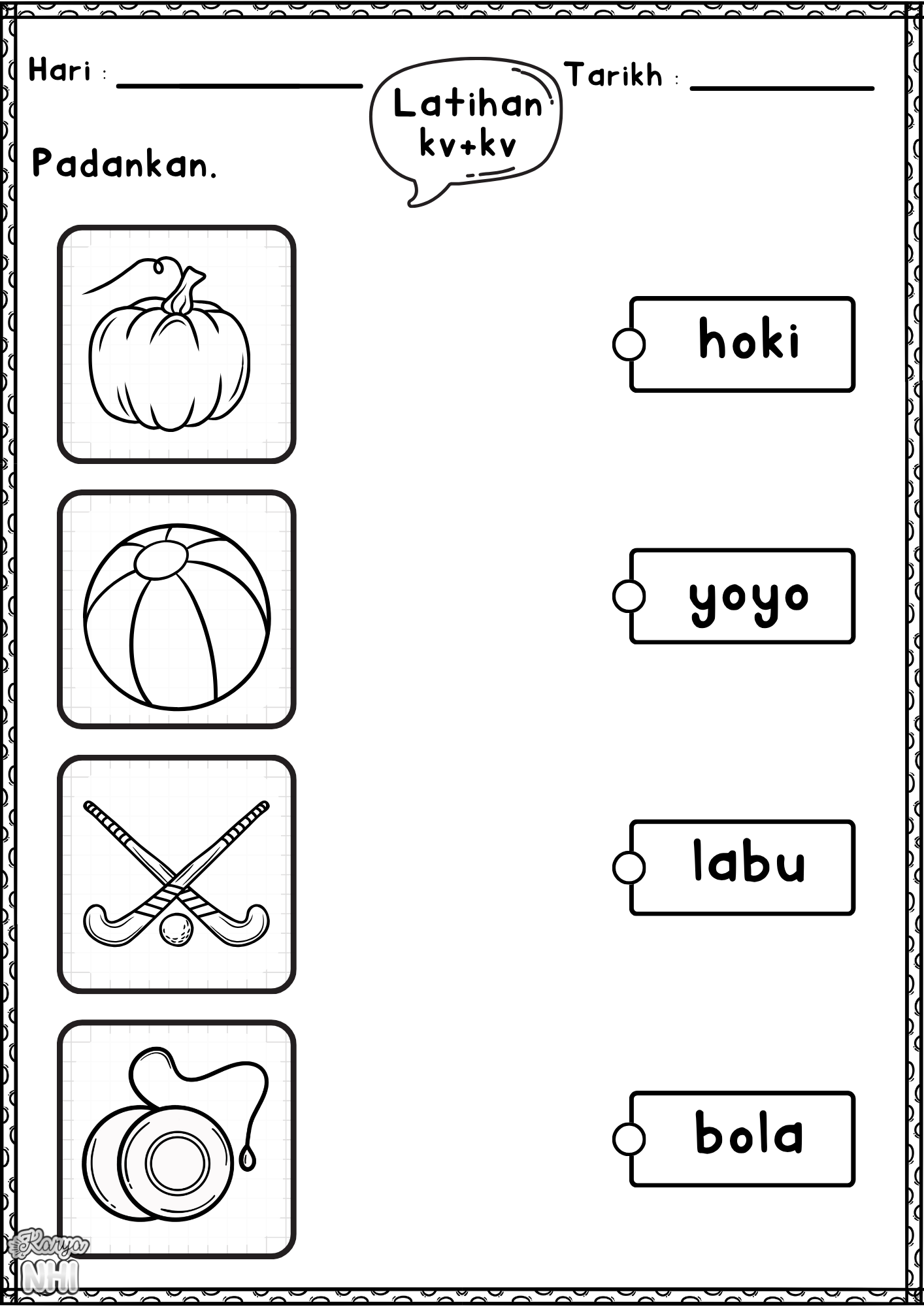 Percuma Latihan Perkataan kv+kv KaryaNHI