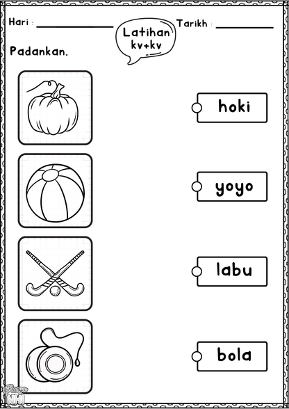 Percuma Latihan Perkataan kv+kv KaryaNHI