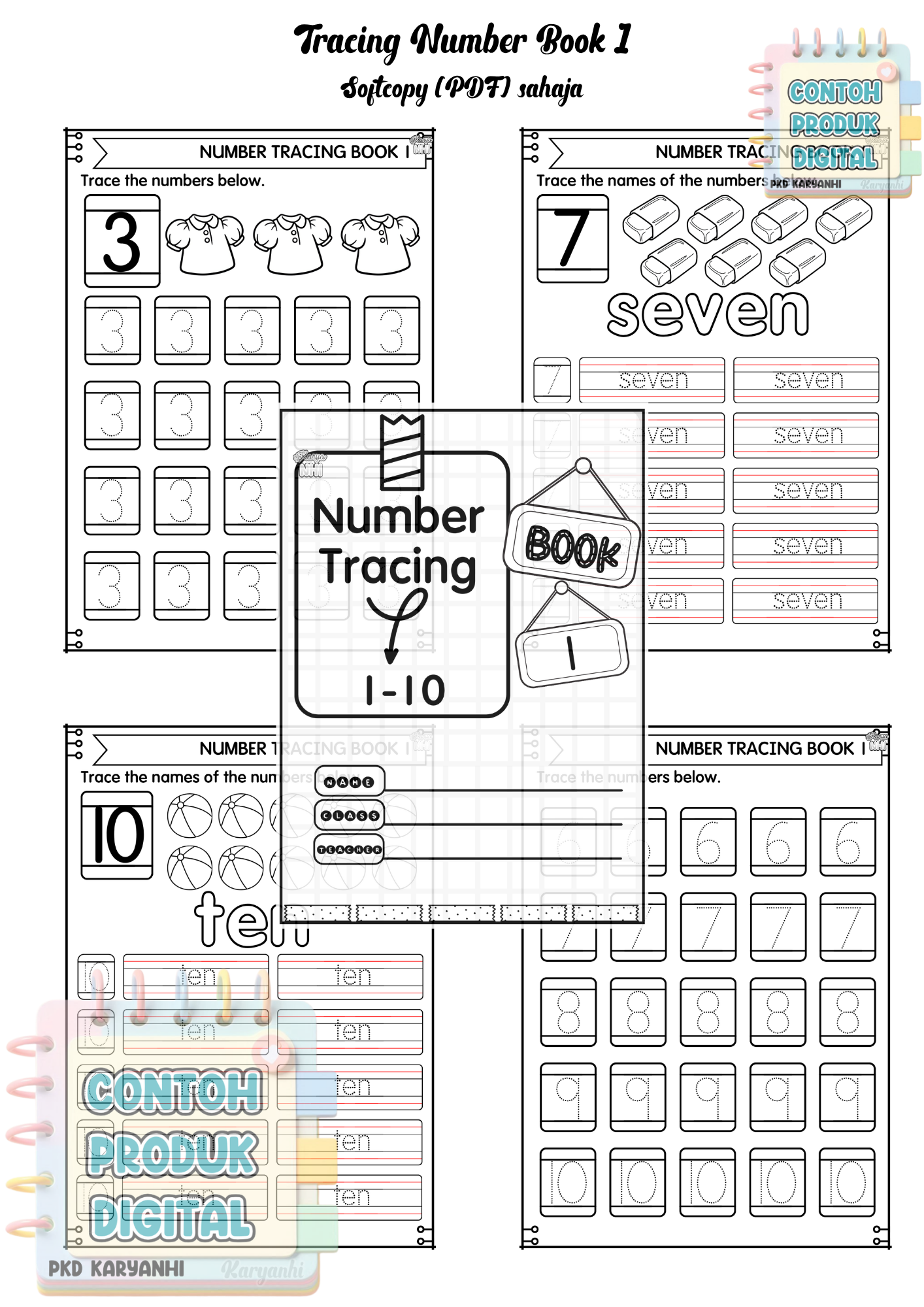 Number Tracing Book 1 KaryaNHI