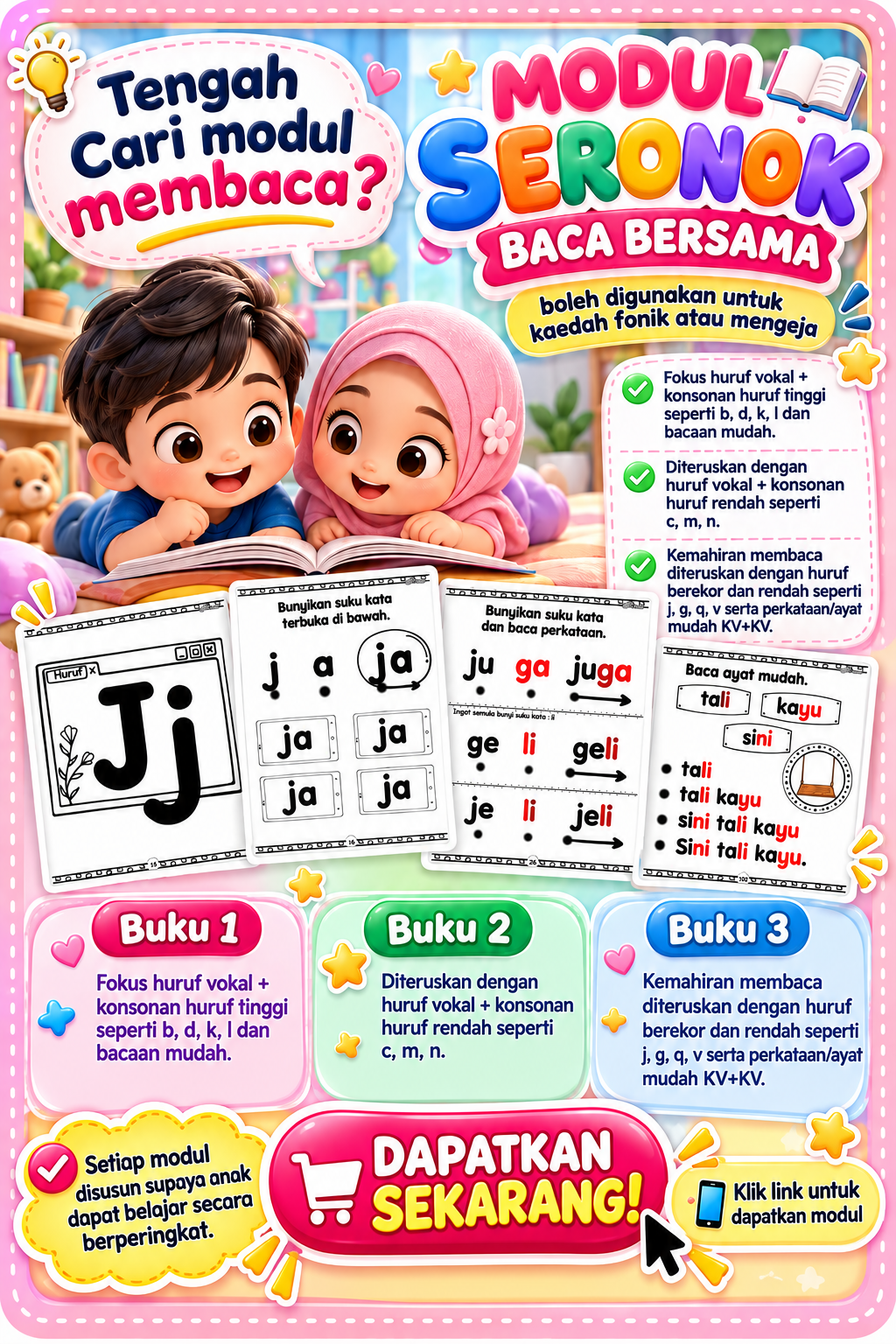 3 Modul Seronok Baca Bersama (Bantu Anak Baca) KaryaNHI