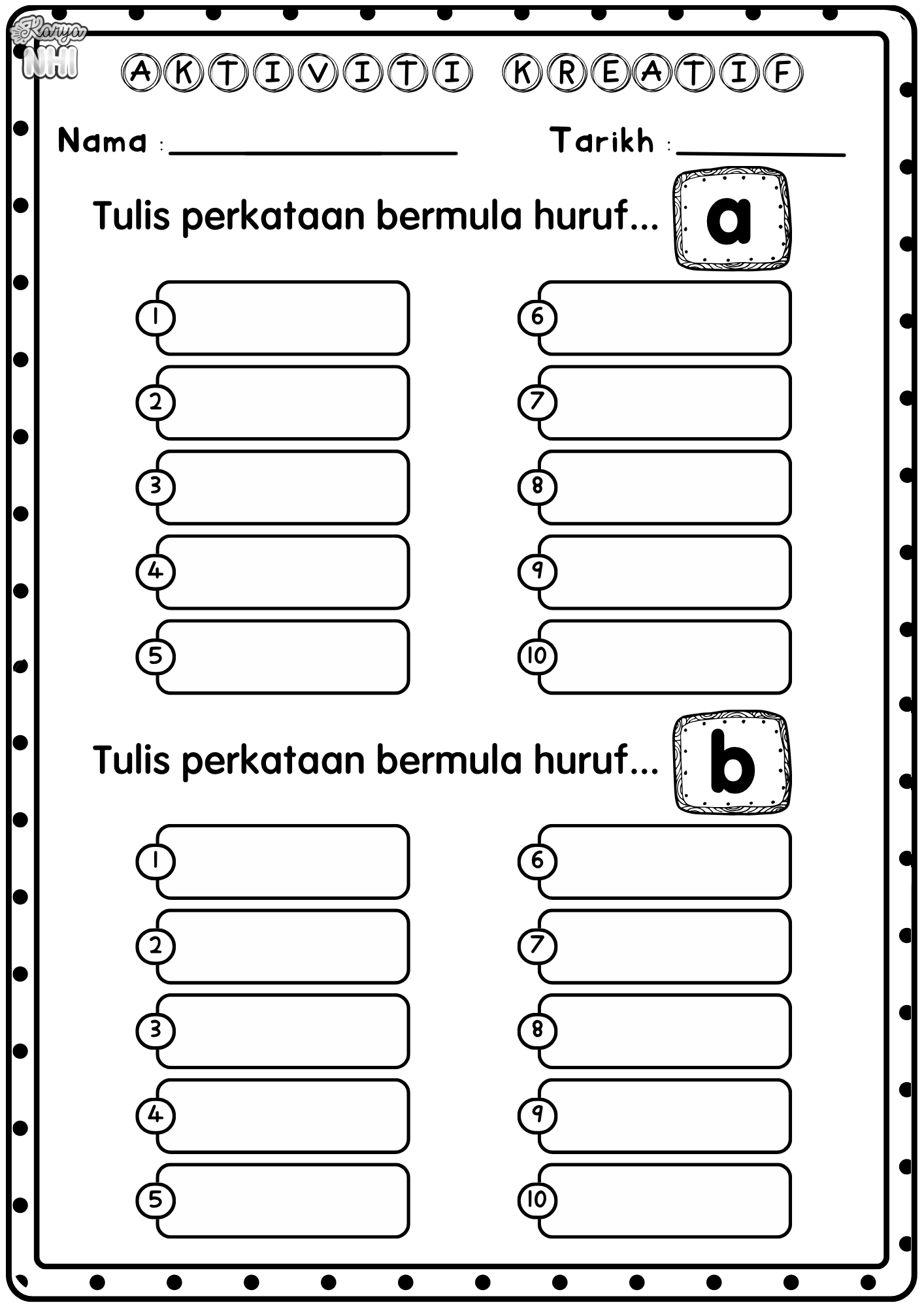 Tulis Perkataan Bermula Huruf...