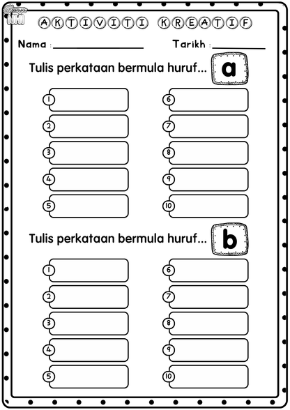 Tulis Perkataan Bermula Huruf...