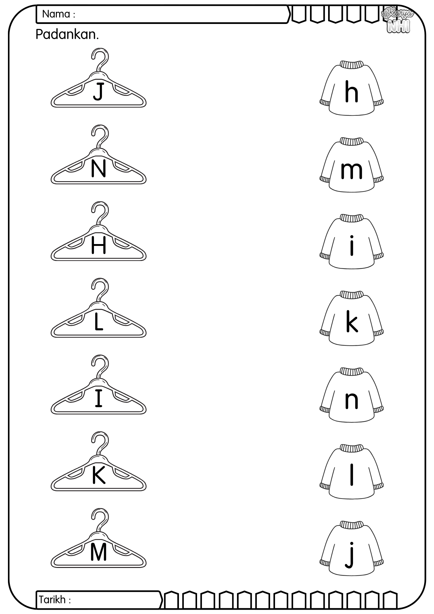 Tulis dan Padankan Huruf (Percuma) KaryaNHI