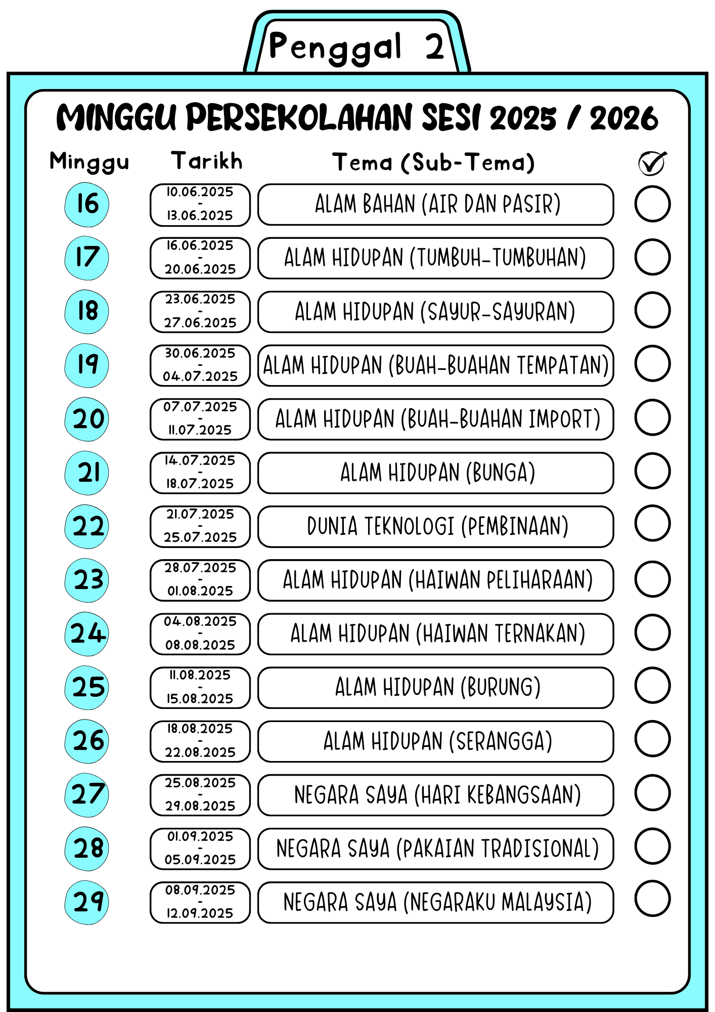 3 Penggal Persekolahan  Sesi 2025/2026