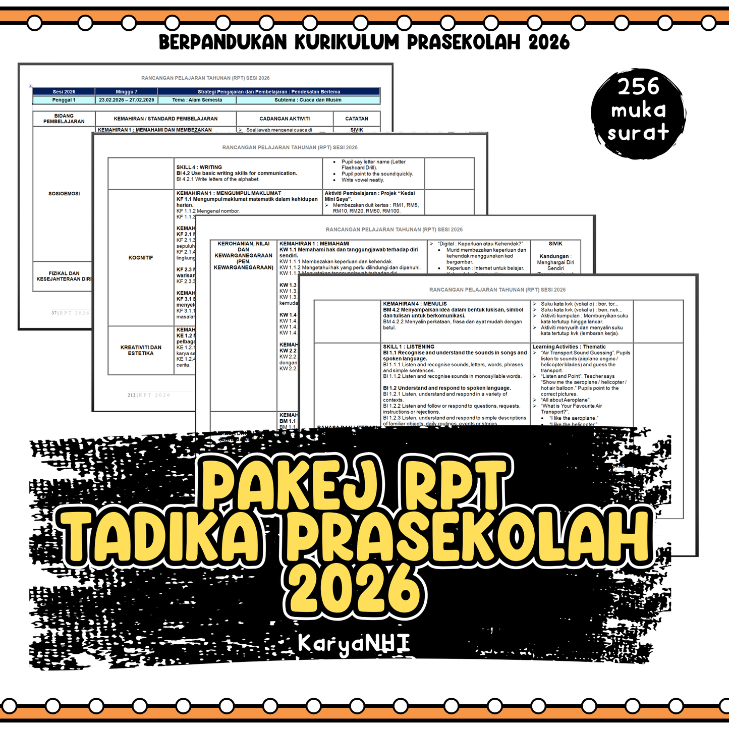 RPT Tadika Prasekolah 2026 Kumpulan A KaryaNHI