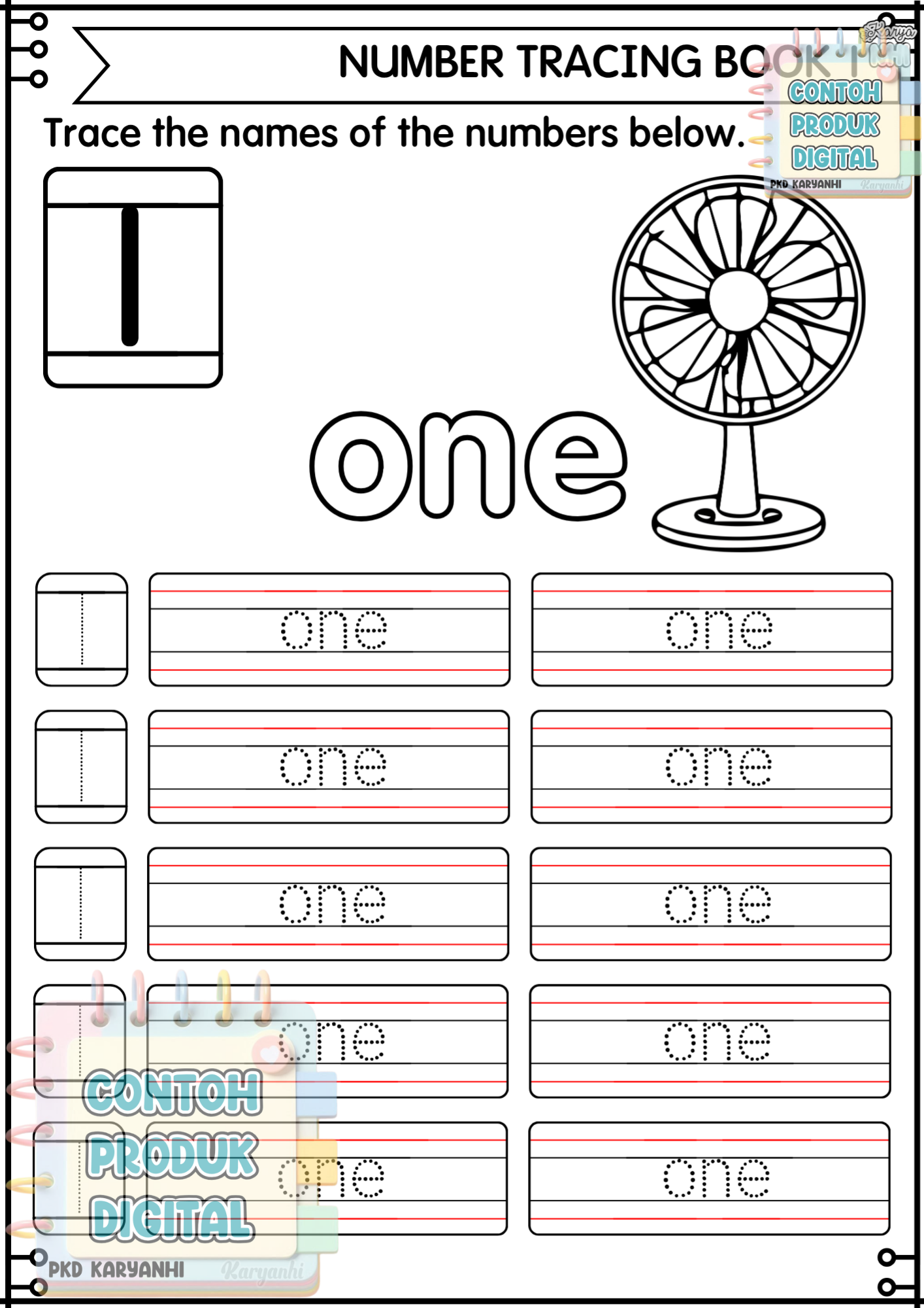 Number Tracing Book 1 KaryaNHI