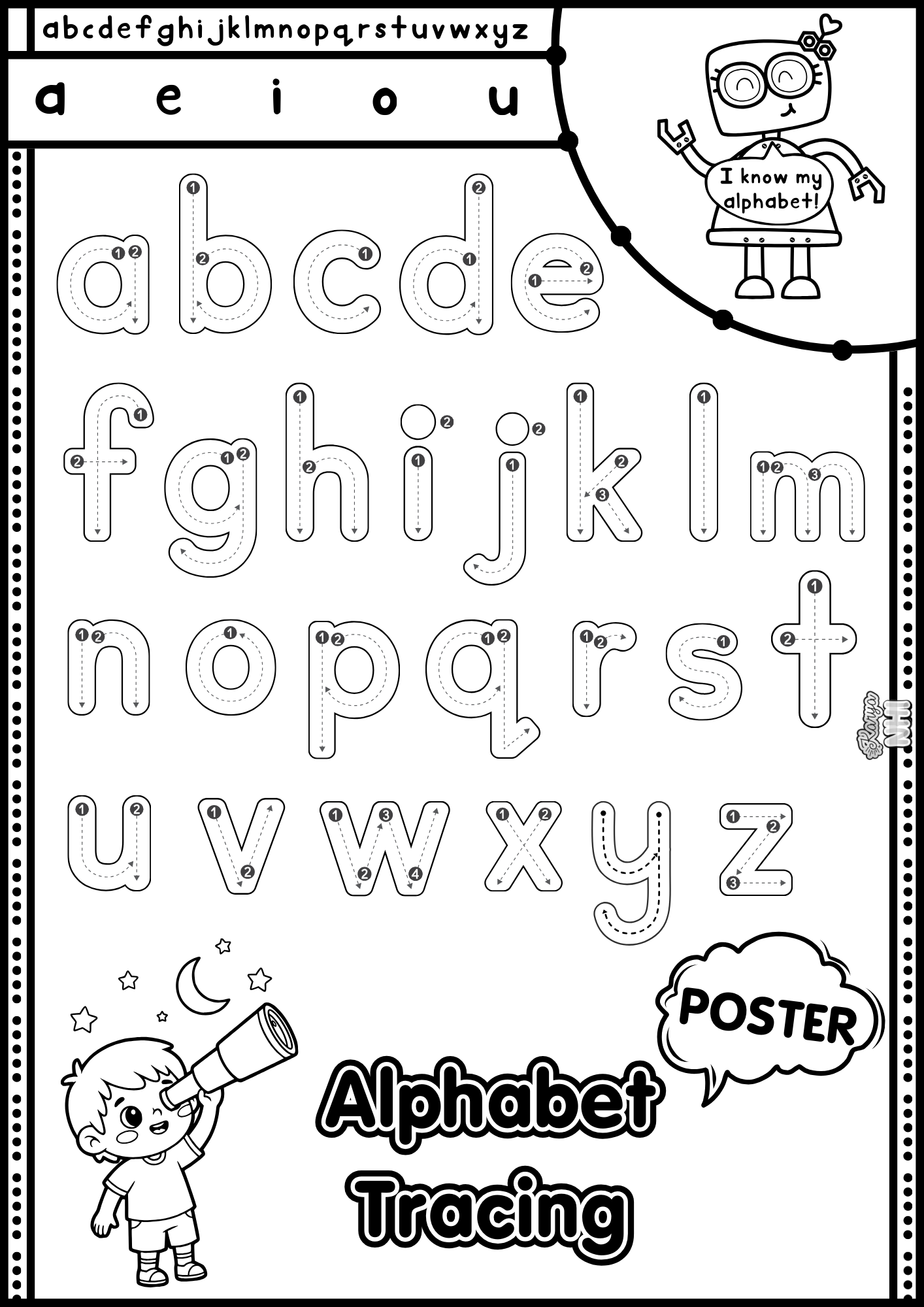 Alphabet Tracing Poster KaryaNHI