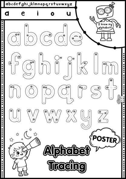 Alphabet Tracing Poster KaryaNHI