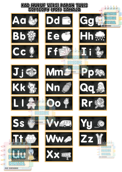 Bahan 44 : Kad Huruf Versi Papan Tulis KaryaNHI