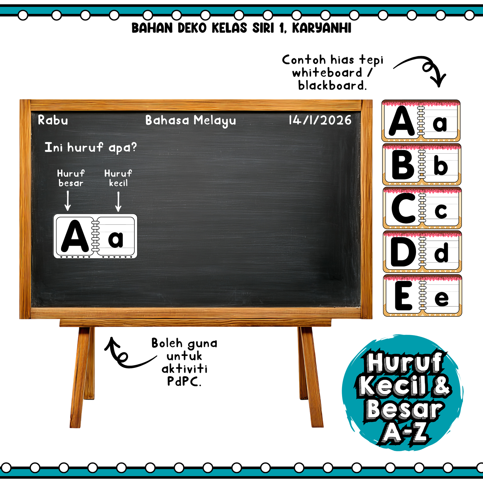Huruf A-Z 4 Tema Deko KaryaNHI