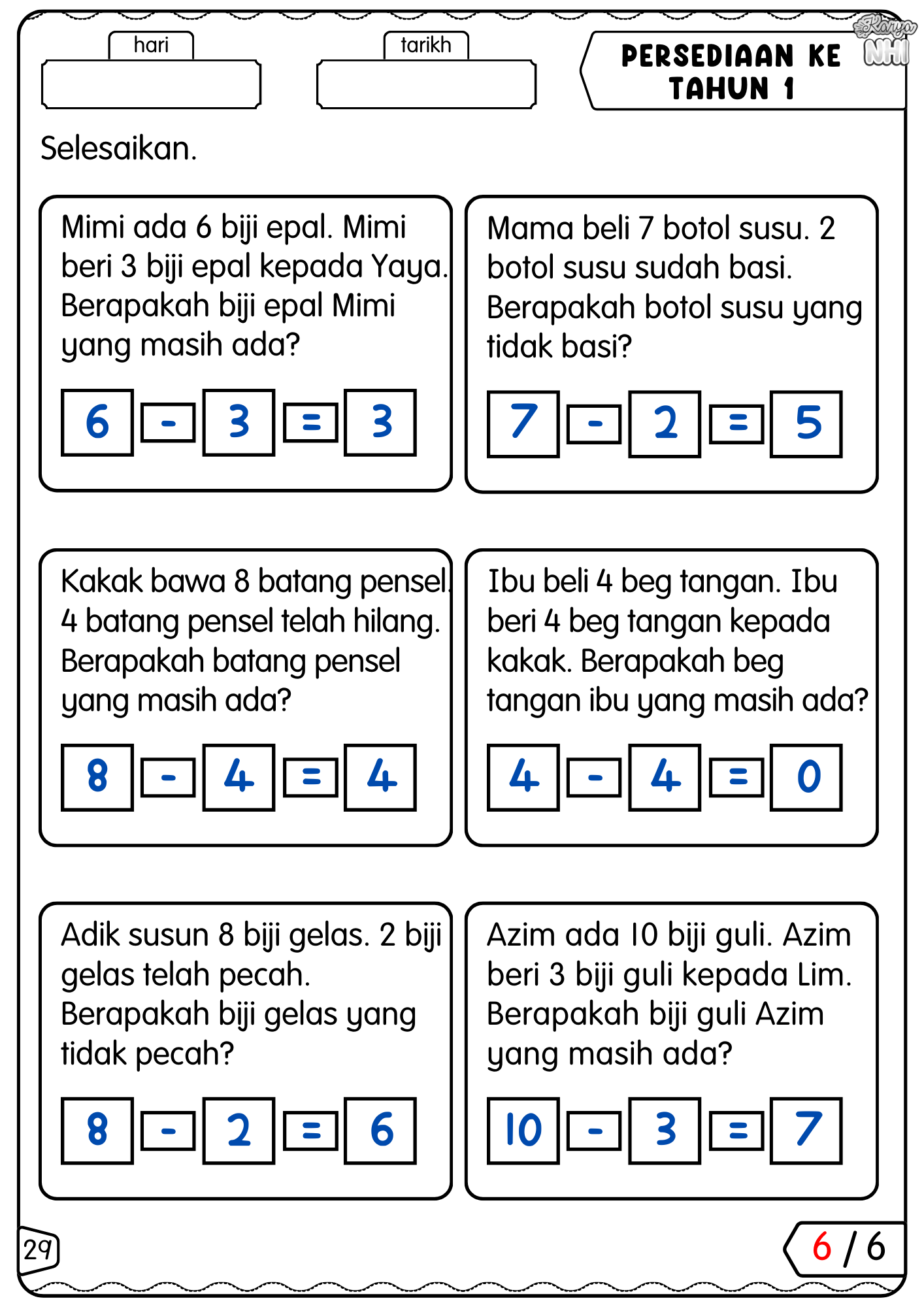 Persediaan ke Tahun 1 (Matematik)