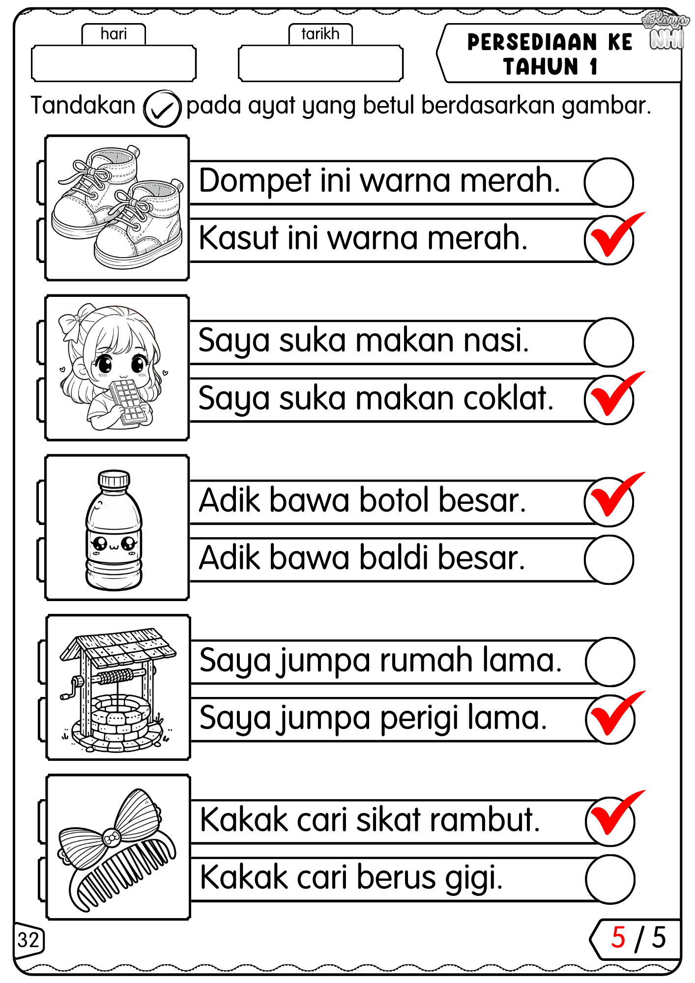 Persediaan ke Tahun 1 (Bahasa Melayu)