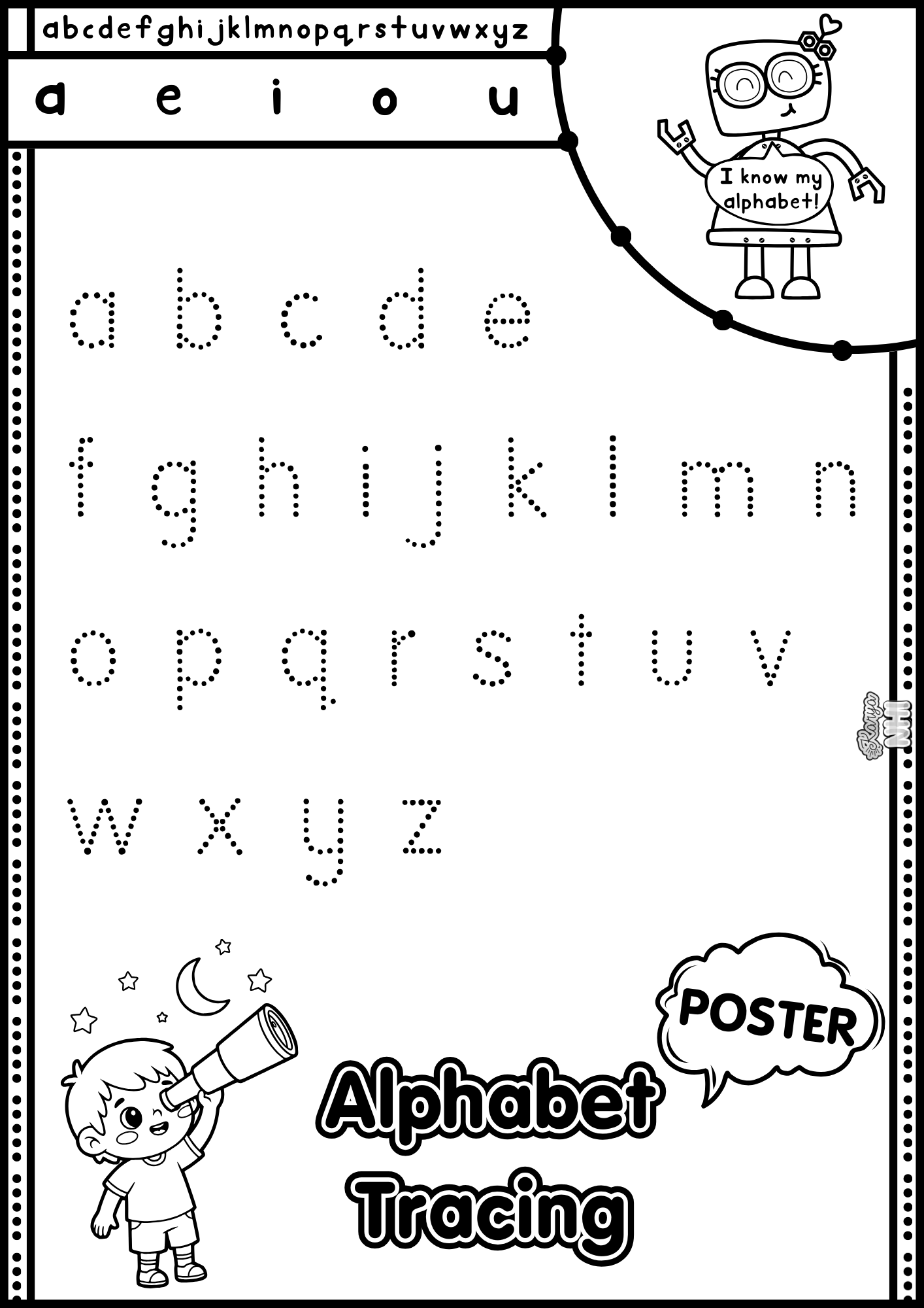 Alphabet Tracing Poster KaryaNHI