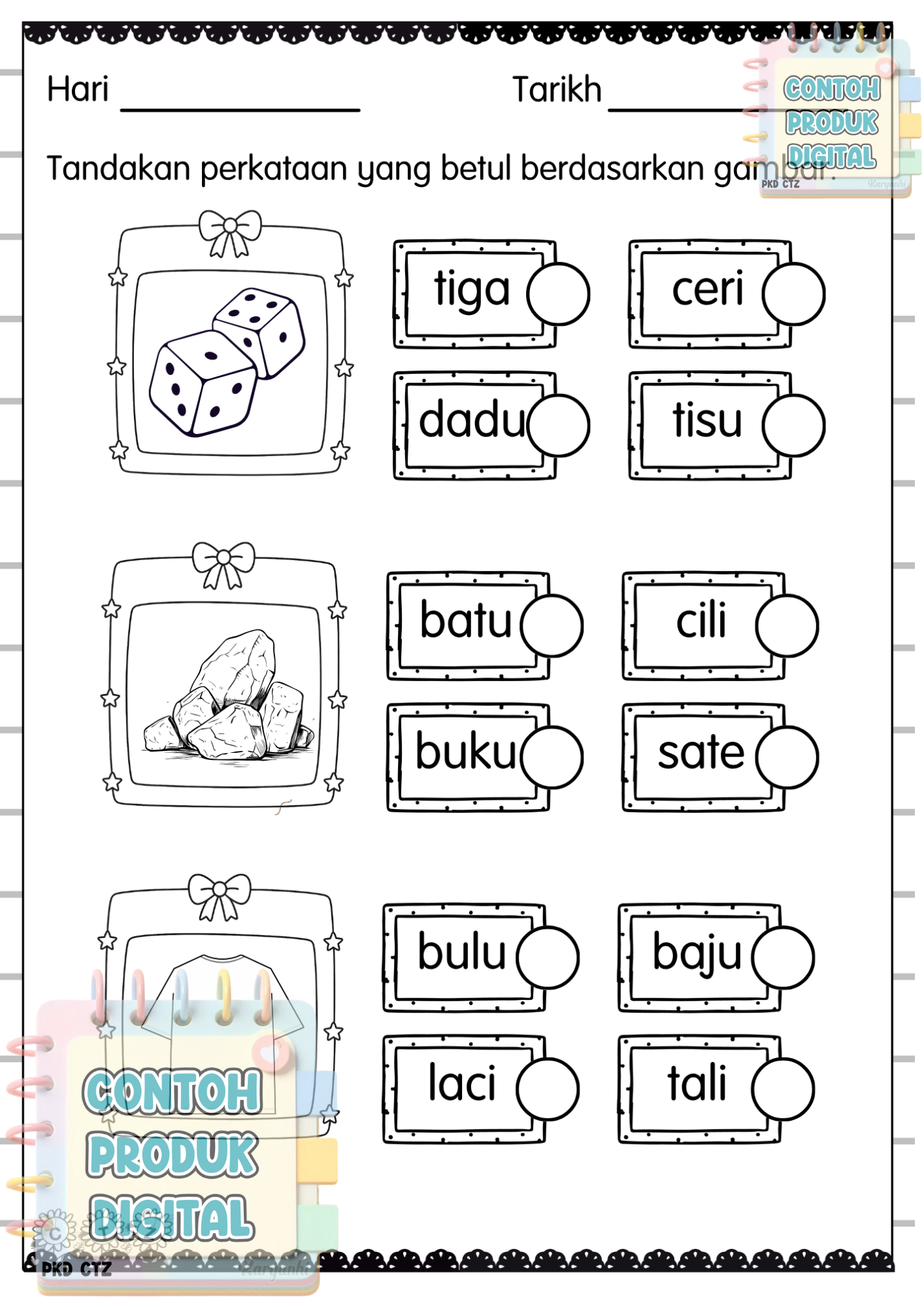 Buku Latihan BM 1 - Huruf dan Perkataan kv+kv CTZ