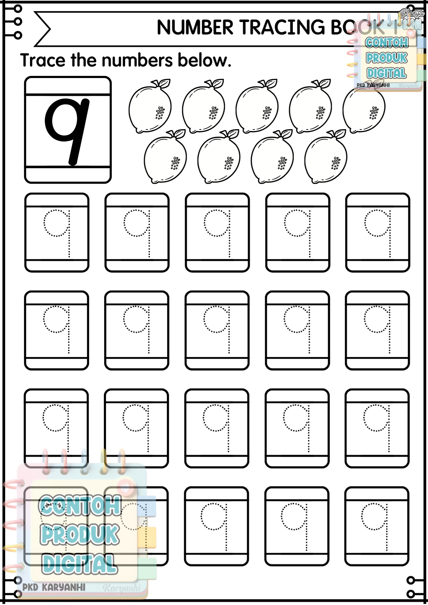Number Tracing Book 1 KaryaNHI