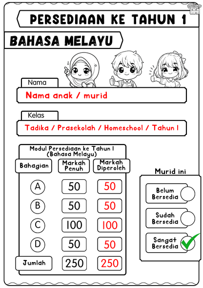 Persediaan ke Tahun 1 (Bahasa Melayu)