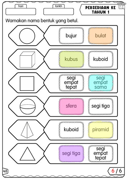 Persediaan ke Tahun 1 (Matematik)