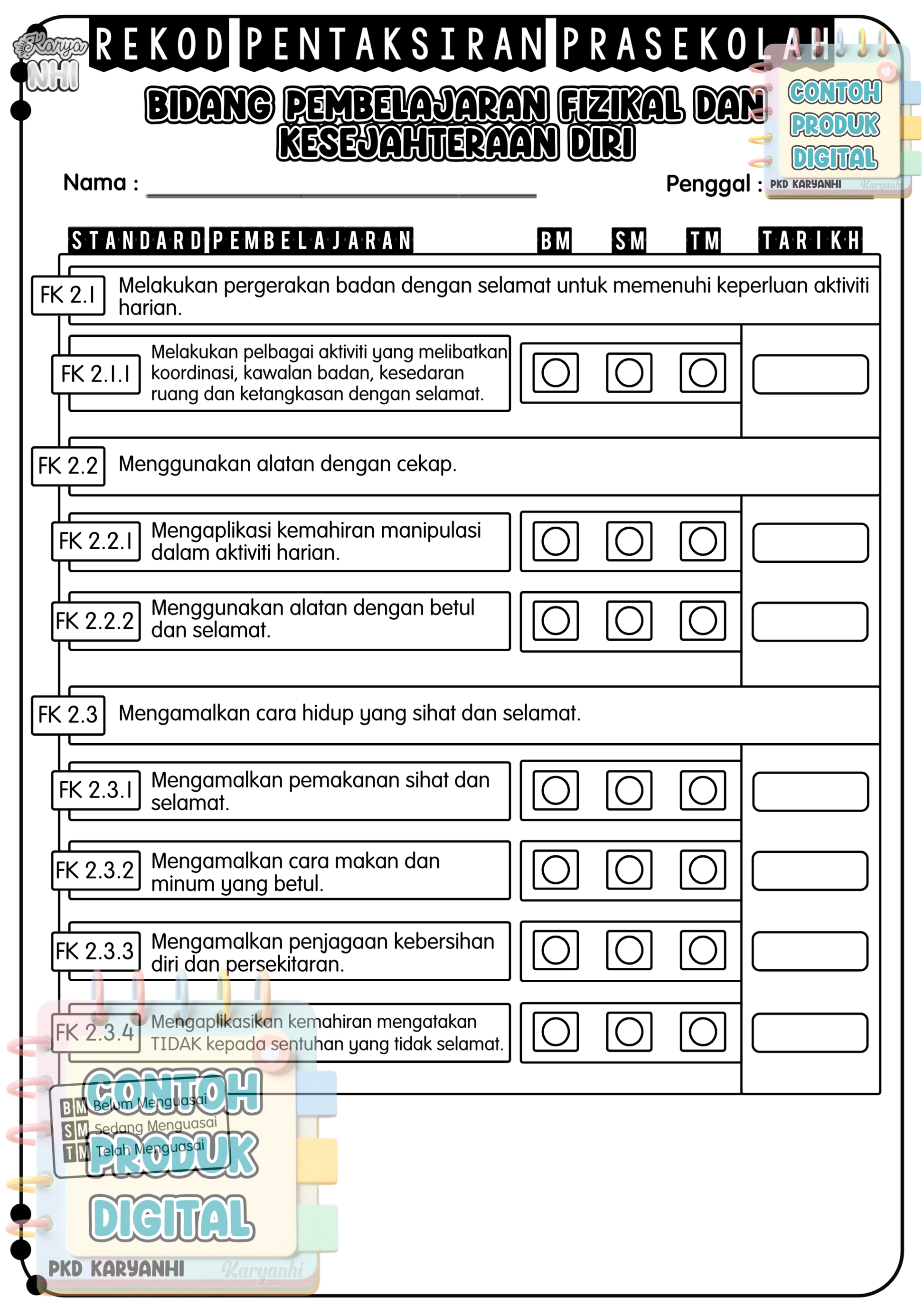 Rekod Pentaksiran Prasekolah KaryaNHI
