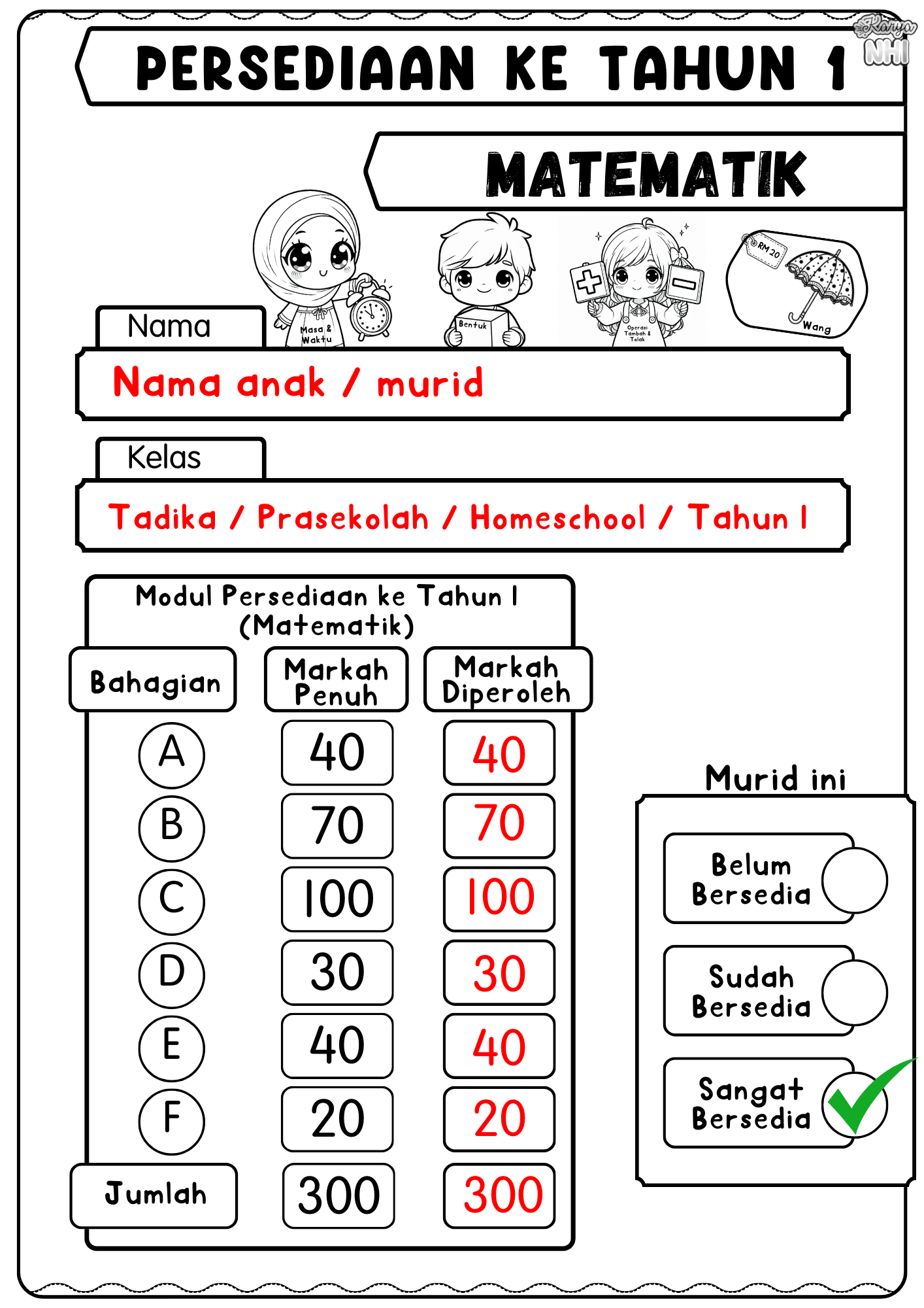 Persediaan ke Tahun 1 (Matematik)