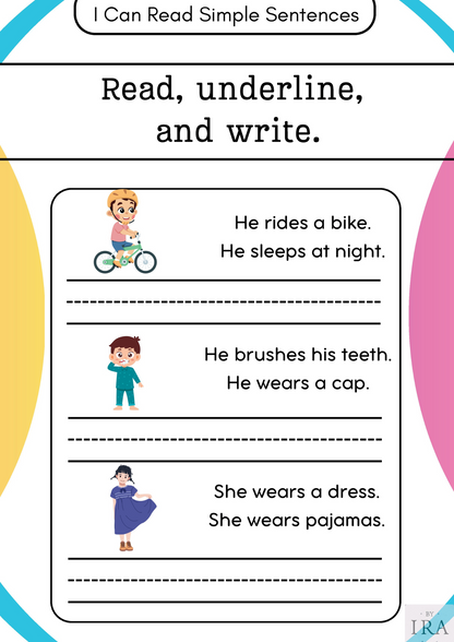 I Can Read Simple Sentences 1