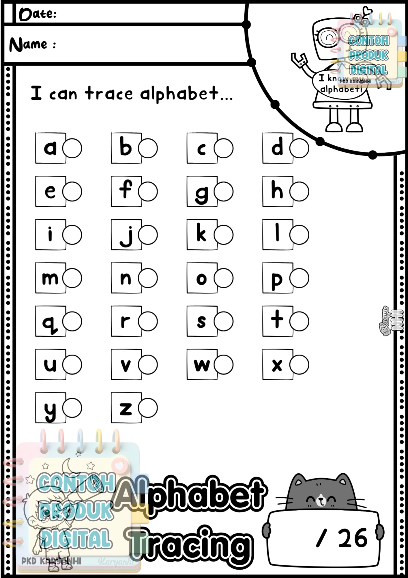 Alphabet Tracing Worksheets KaryaNHI