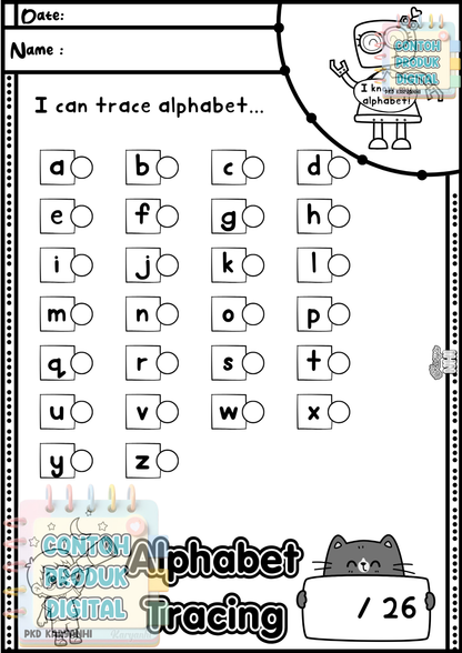 Alphabet Tracing Worksheets KaryaNHI