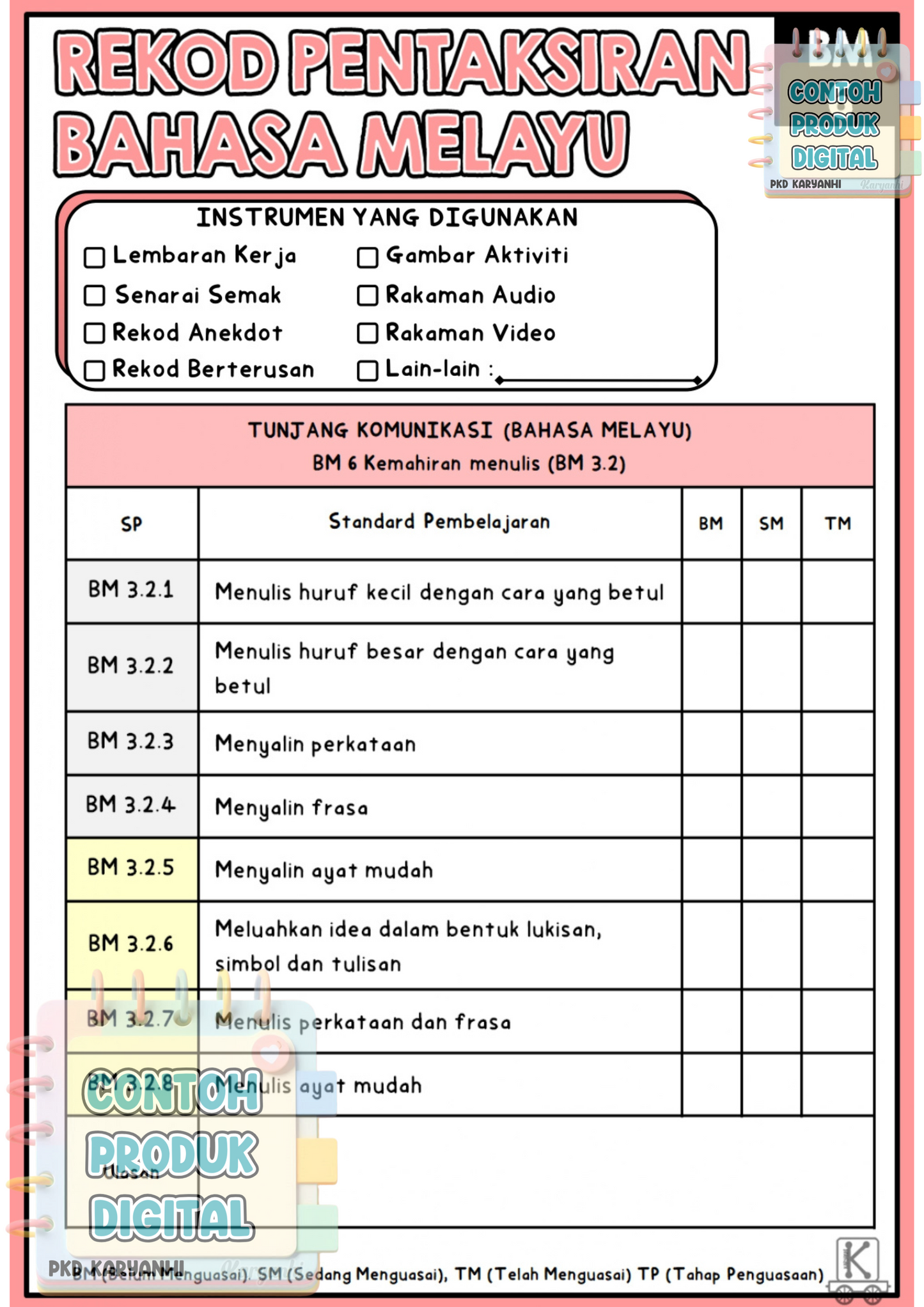 Buku Rekod Pentaksiran Tadika Prasekolah
